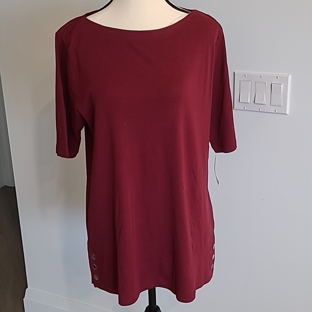 Karen Scott Maroon Tunic Size L